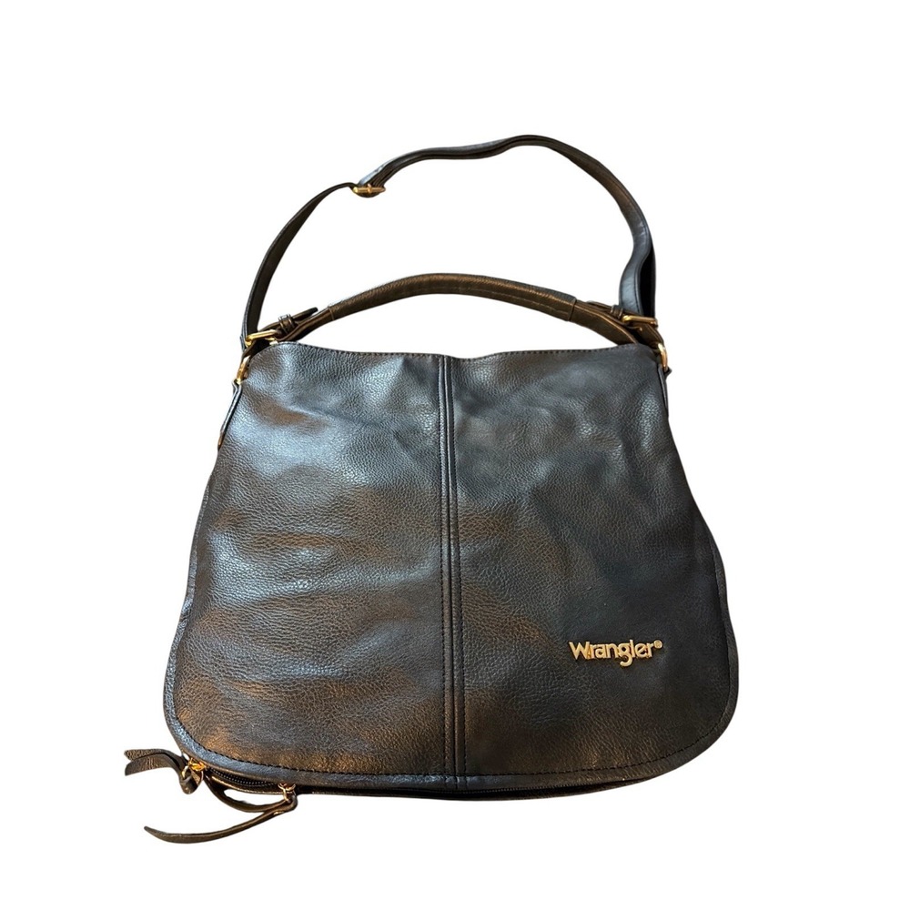 Wrangler Hobo Crossbody Shoulder Bag Leather Purse Expandable Zip Blue